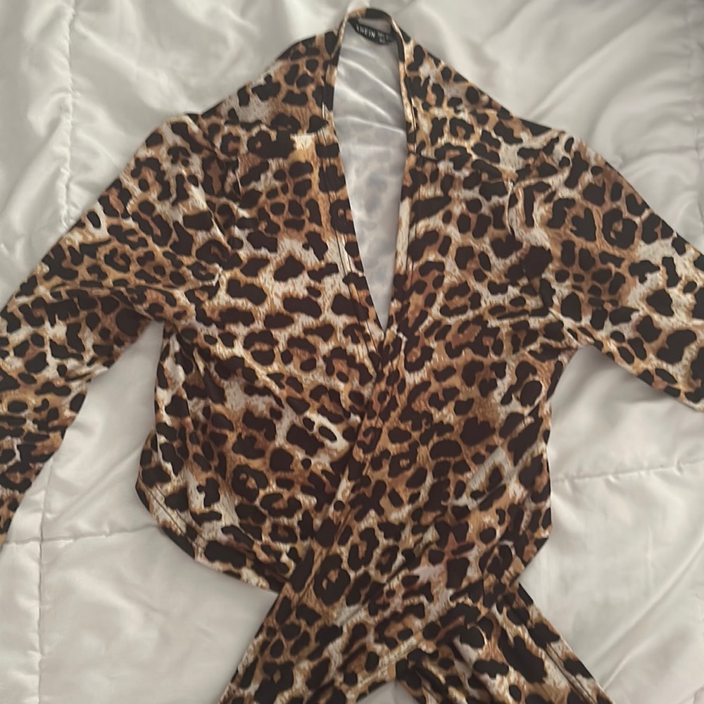 SHEIN Cheetah Print Cover Up Top